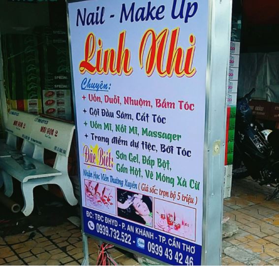 mẫu bảng hiệu nail đứng