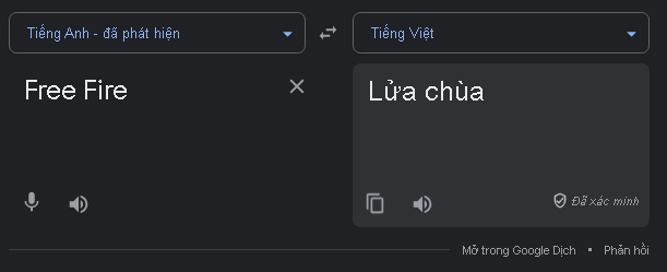 Free Fire được dịch sang tiếng Việt