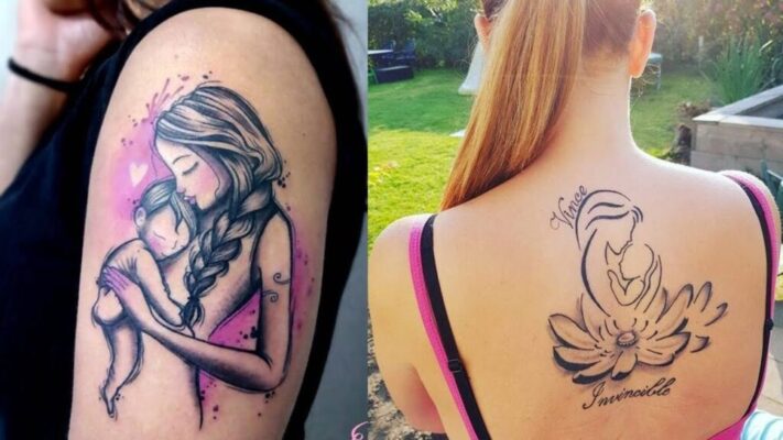 Hình Xăm Mẹ Bồng Con Đẹp ❤️ Tattoo Mẹ Ôm Con Ý Nghĩa