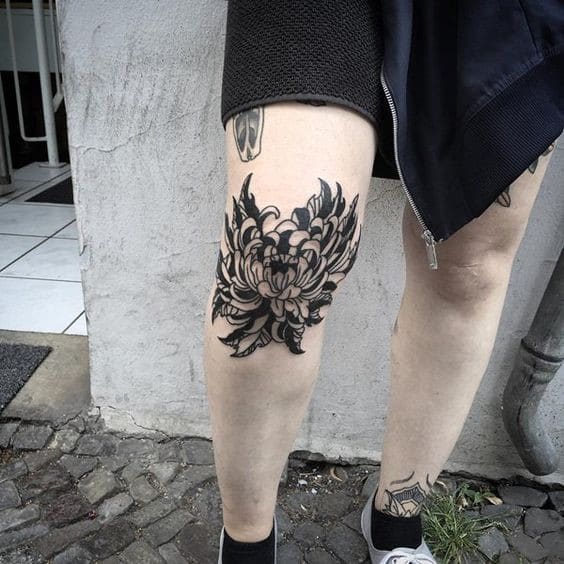 Kiểu tattoo hoa mẫu đơn che sẹo