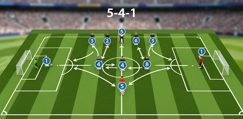 Sơ đồ 541 là gì? Tìm hiểu chiến thuật đội hình 5-4-1 chi tiết