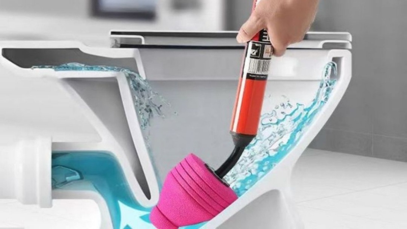 Thiết bị súng khí nén thông tắc bồn cầu